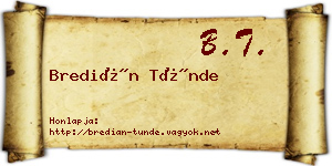 Bredián Tünde névjegykártya